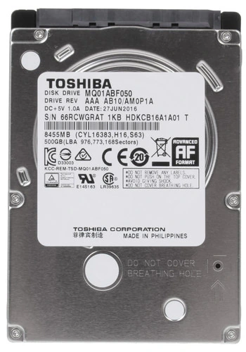 0.5 ТБ Жесткий диск Toshiba MQ01ABF Series [MQ01ABF050]