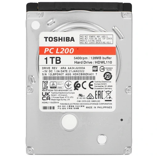 1 ТБ Жесткий диск Toshiba L200 Slim [HDWL110UZSVA]